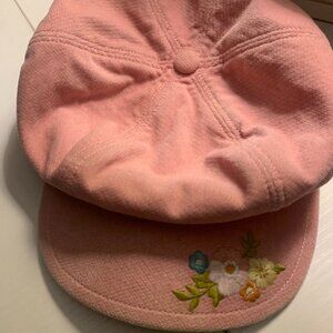 🎄Gymboree pink.newsboy embroidered cap size 2T-5T